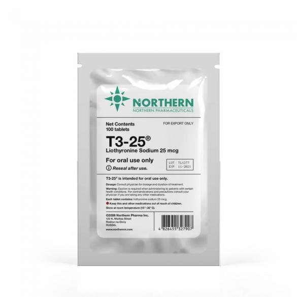 Buy Northern – T3 25mcg/tab 100 tabs