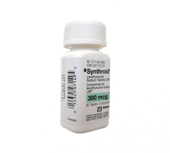 Buy Synthroid T4 300mcg/tab, 90tabs, Abbott Labs, Canada